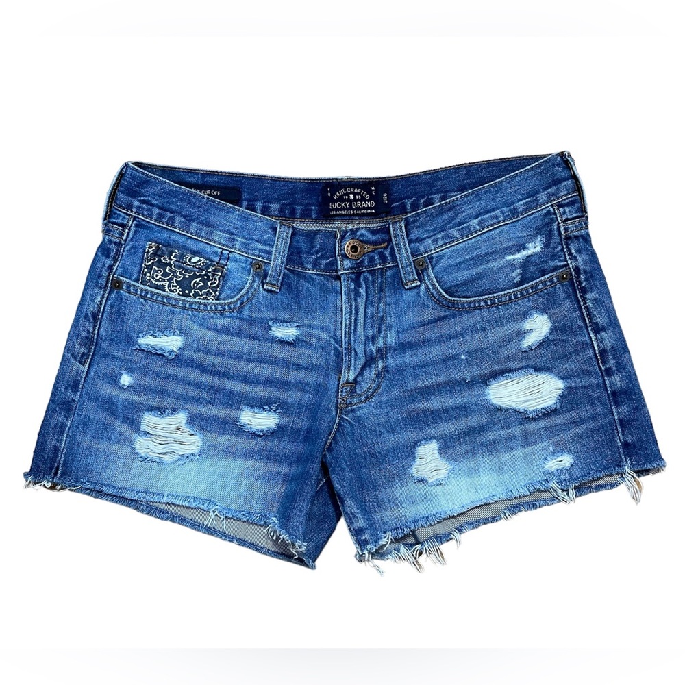 Lucky Brand The Cut Off Distressed Jean Shorts Sz 2/26